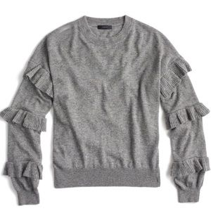J. Crew Ruffle Sleeve Wool Blend Sweater